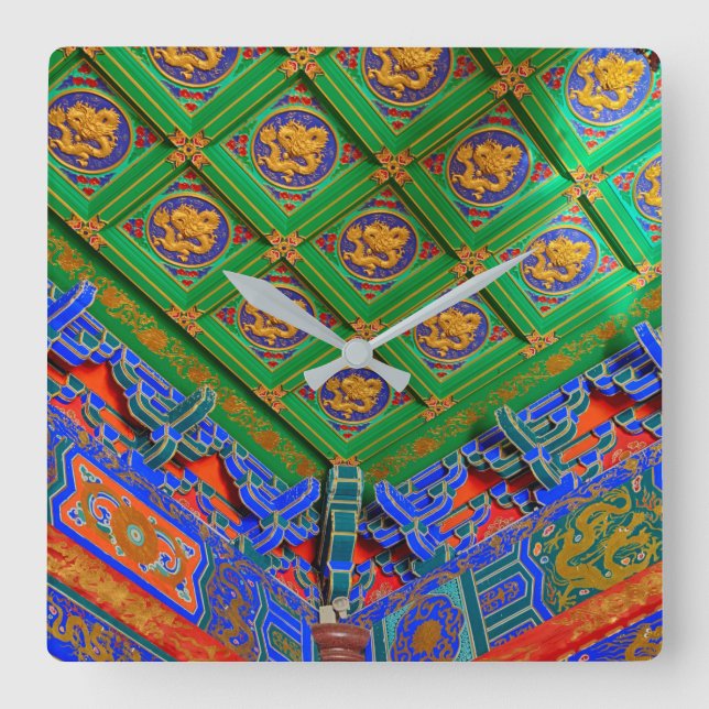 Reloj Cuadrado Thailand, Bangkok | Dragon Temple (Anverso)