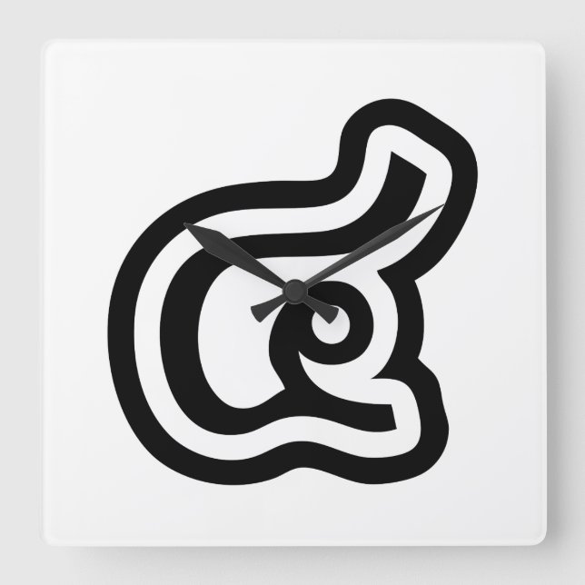 Reloj Cuadrado Thailand Number 4 / Four / ๔ (See/Si) Thai Script (Anverso)