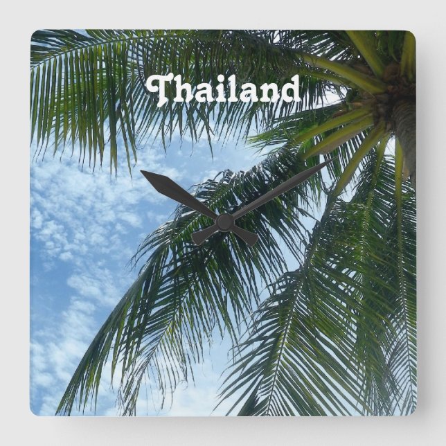 Reloj Cuadrado Thailand Palm Tree (Anverso)