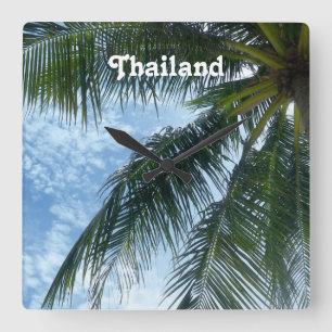 Reloj Cuadrado Thailand Palm Tree