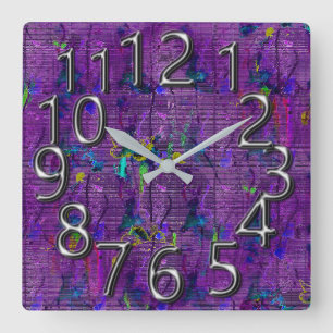 Reloj Cuadrado The-Art-of-Time_Splatter-Cloth-Purple-Chrome