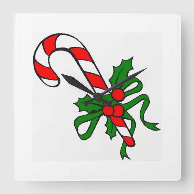 RELOJ CUADRADO THE "CANDY CANE" CLOCK (Anverso)