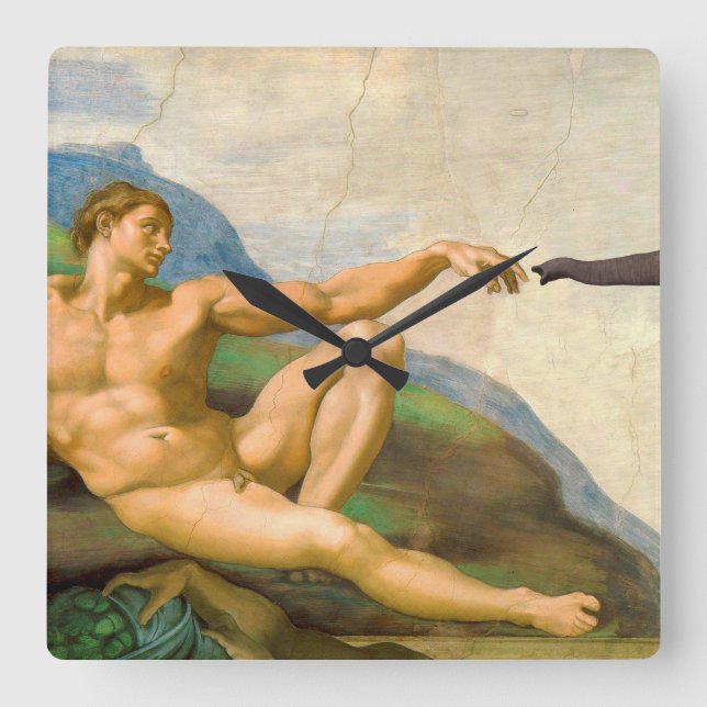 Reloj Cuadrado The Creation Of Adam Parody (Anverso)