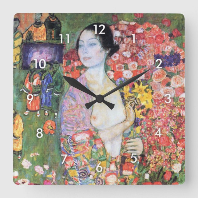 Reloj Cuadrado The Dancer, Gustav Klimt (Anverso)