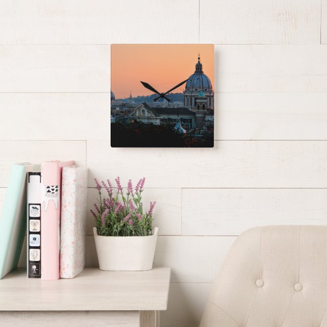 Reloj Cuadrado The Eternal Beauty of Rome (Sala de lectura)