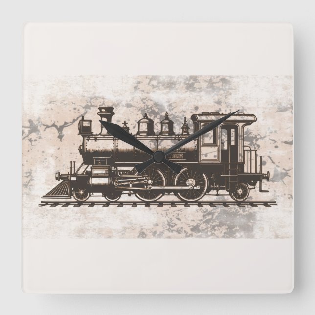 Reloj Cuadrado The golden age of steam (Anverso)