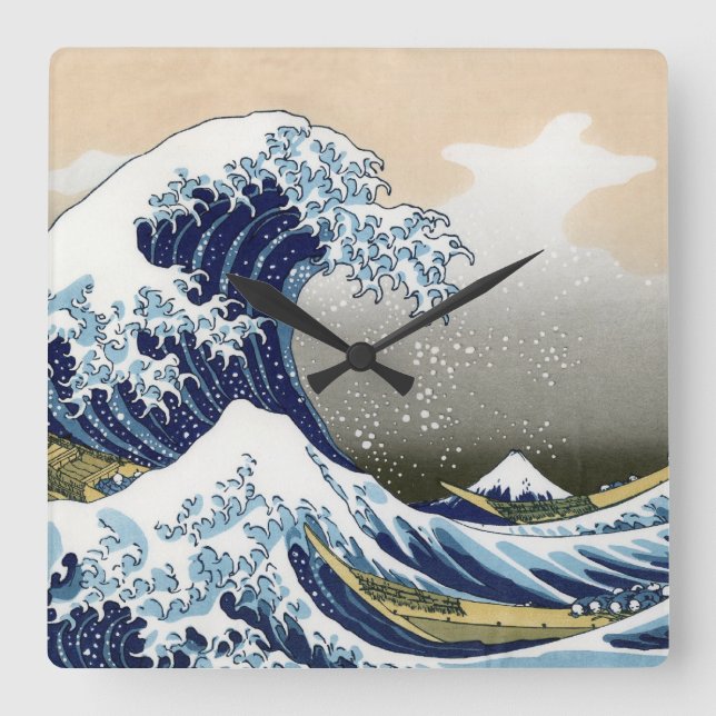 Reloj Cuadrado The Great Wave Off Kanagawa (Anverso)