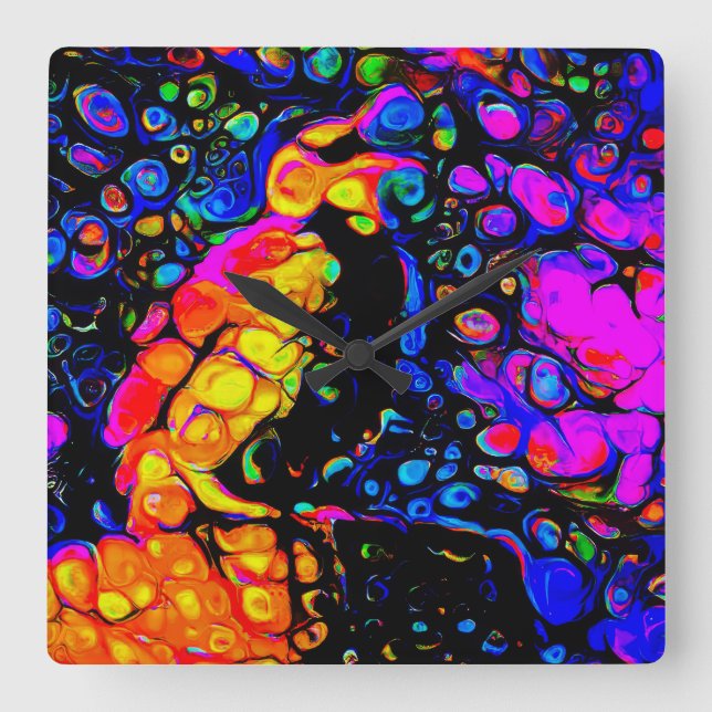 Reloj Cuadrado The Lonely Bird 4: Liquid Art Style (Anverso)