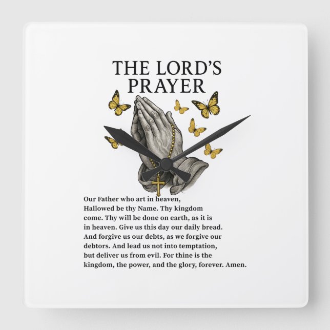 Reloj Cuadrado The Lord's Prayer (Anverso)