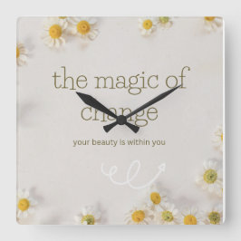 Reloj Cuadrado the magic of change , wall clock