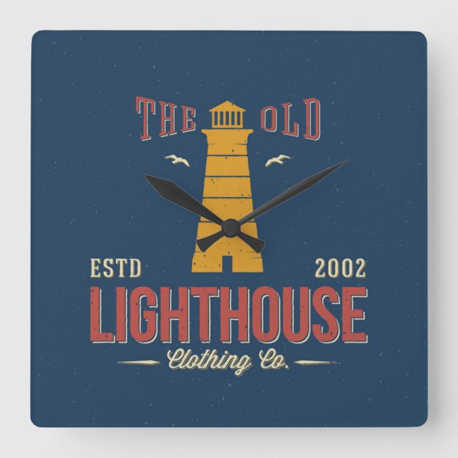 Reloj Cuadrado The Old Lighthouse Clothing Co. (Anverso)