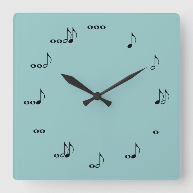 Reloj Cuadrado The One Of A Kind Square Music Note Clock (Anverso)