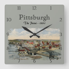 Reloj Cuadrado The Pittsburgh Point 1931 Custom Square Wall Clock