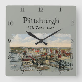Reloj Cuadrado The Pittsburgh Point 1931 Custom Square Wall Clock
