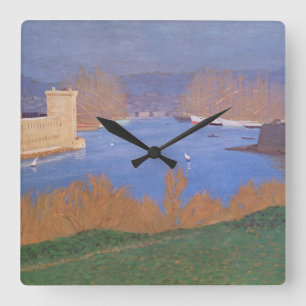 Reloj Cuadrado The Port of Marseille, 1901