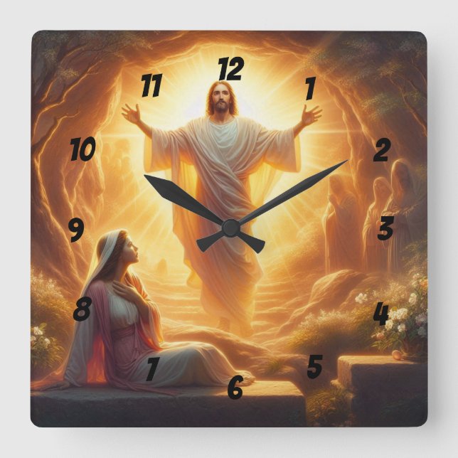 Reloj Cuadrado The Resurrection Light: Jesus Christ Rises (Anverso)