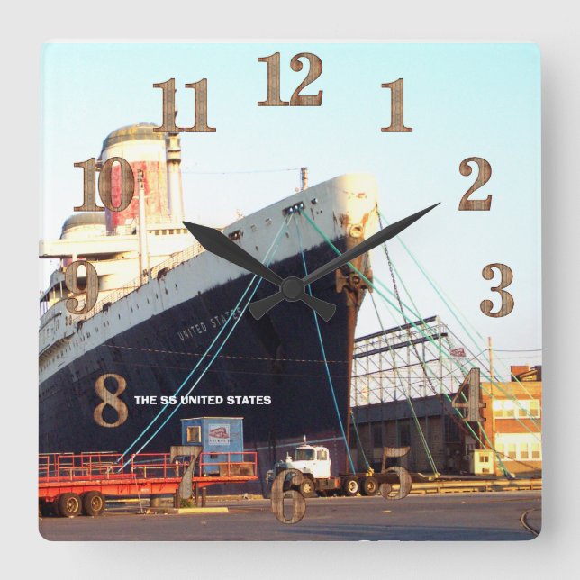 Reloj Cuadrado The SS United States Ocean Liner (Anverso)