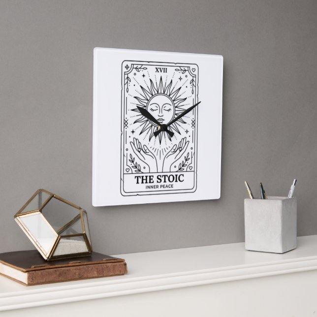 Reloj Cuadrado The Stoic Tarot Card (Oficina)