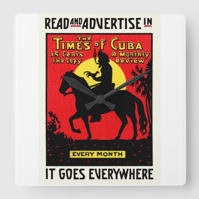 Reloj Cuadrado The Times of Cuba de 1920 (Anverso)