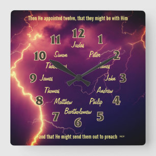 Reloj Cuadrado The Twelve Disciples of Jesus Square Wall Clock
