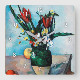 Reloj Cuadrado The Vase of Tulips, Paul Cezanne