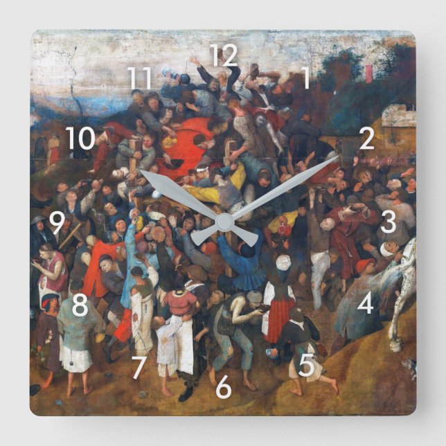 Reloj Cuadrado The Wine of Saint Martin's Day, Pieter Bruegel (Anverso)