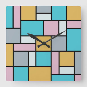 Reloj Cuadrado Theo Van Doesburg - Composición 17 - Arte Mondrian