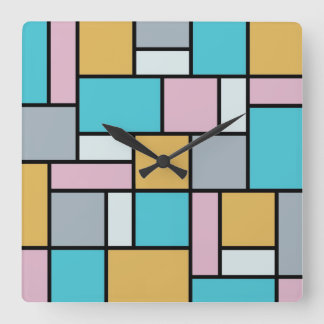 Reloj Cuadrado Theo Van Doesburg - Composición 17 - Arte Mondrian