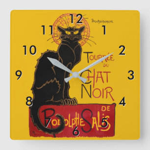 Reloj Cuadrado Theophile Steinlen - Le Chat Noir Vintage