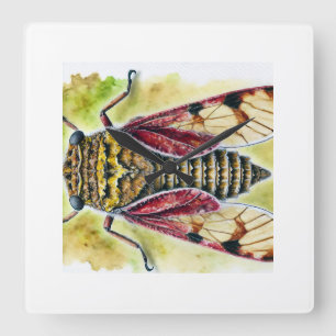 Reloj Cuadrado Thermonotus insect 310824IREF214 - Watercolor