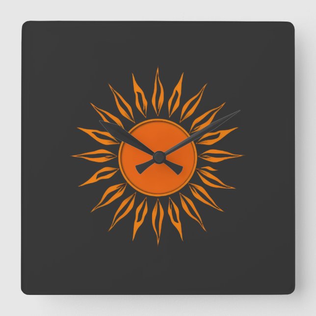 Reloj Cuadrado This is a stylized graphic illustration of the sun (Anverso)