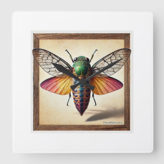 Reloj Cuadrado Thompsoniana butterfly 240824IREF222 - Watercolor (Anverso)