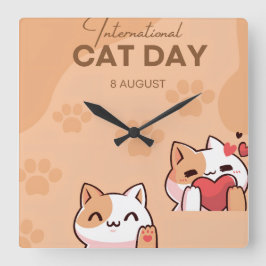 Reloj Cuadrado Throw Pillow