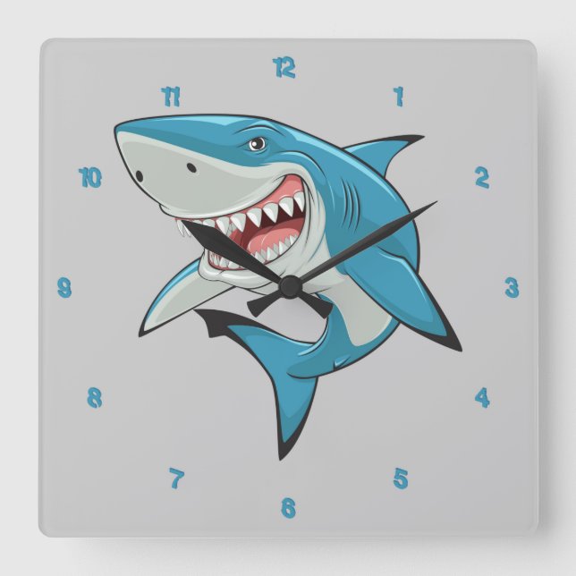 Reloj Cuadrado Tiburón asustado (Anverso)