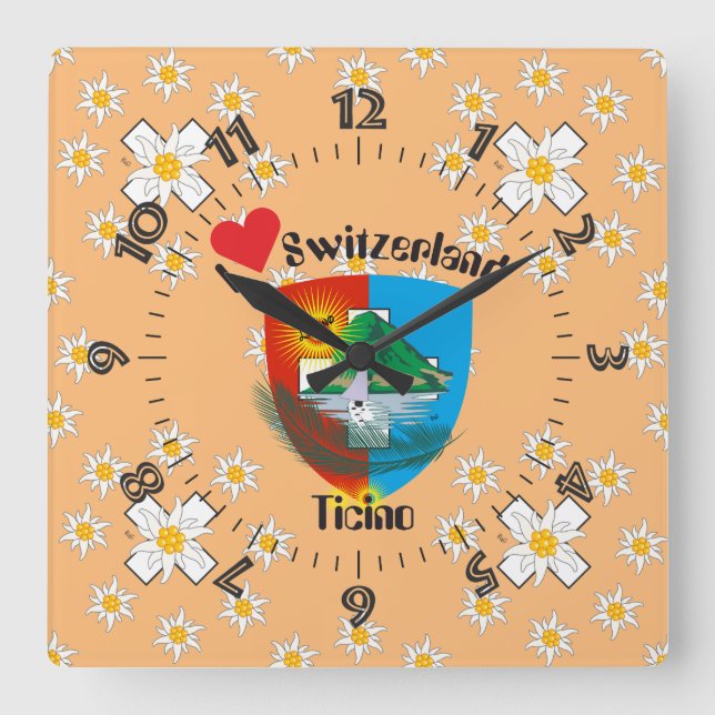 Reloj Cuadrado Ticino Schweiz Suisse Svizzera Svizra Uhr (Anverso)
