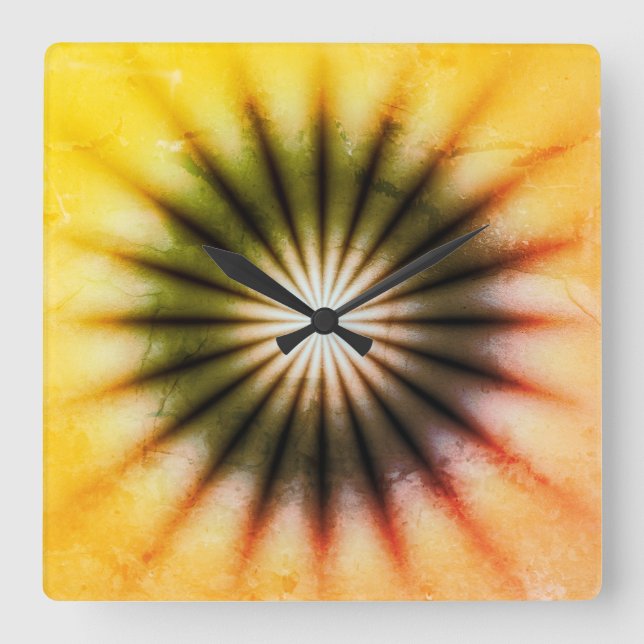 Reloj Cuadrado Tie Dye Rustic (Anverso)