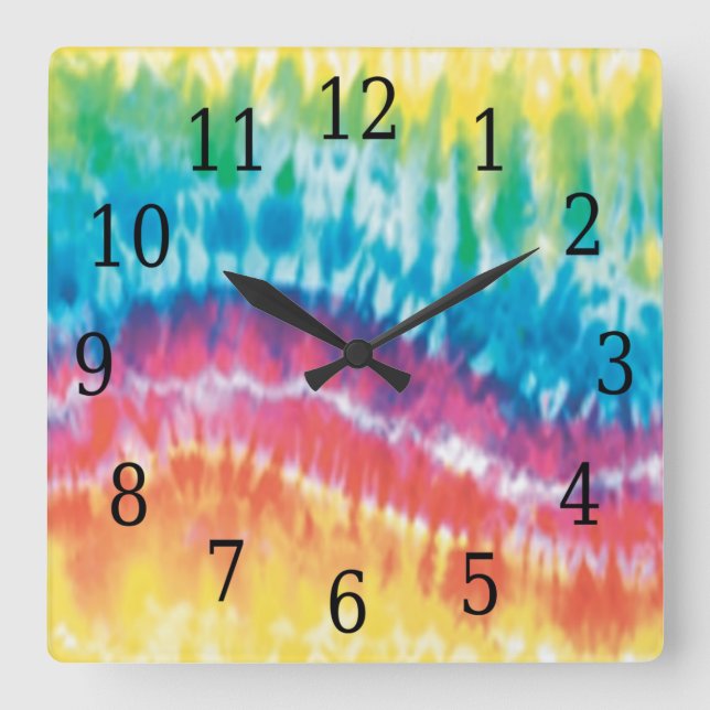 Reloj Cuadrado Tie Dye Square Clock (Anverso)