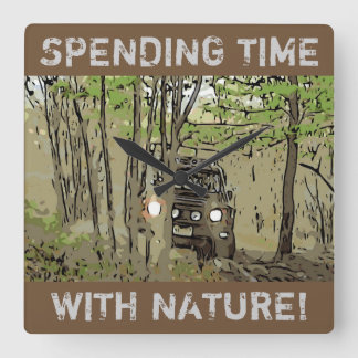 RELOJ CUADRADO TIEMPO CON NATURALEZA