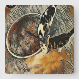 Reloj Cuadrado ¡Tiempo de alimentación!