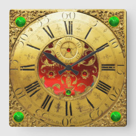 Reloj Cuadrado Tiempo de Antigüedad, Chispas, Gemas de rubí, Amar