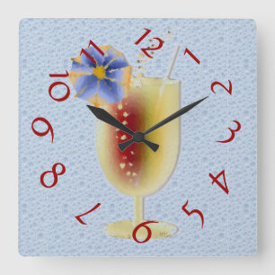 Reloj Cuadrado Tiempo de coctel