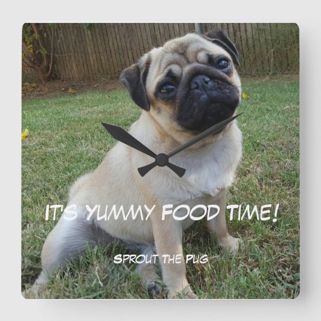 Reloj Cuadrado Tiempo de comida delicioso (Anverso)