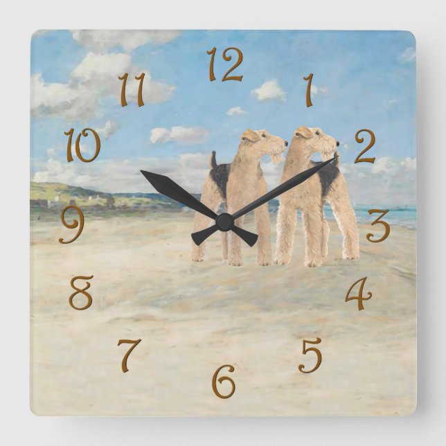 Reloj Cuadrado Tiempo de playa (Anverso)