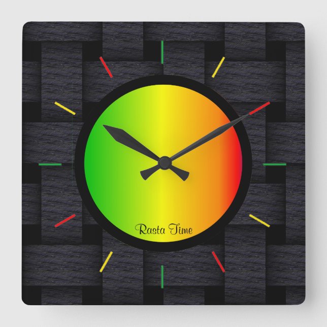 Reloj Cuadrado Tiempo de Rasta (Anverso)