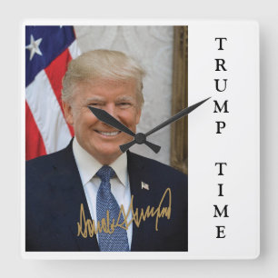 RELOJ CUADRADO TIEMPO DE TRUMP