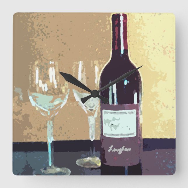 Reloj Cuadrado Tiempo del vino (Anverso)