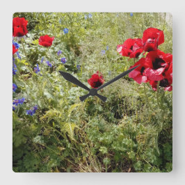 Reloj Cuadrado Tiempo para las amapolas