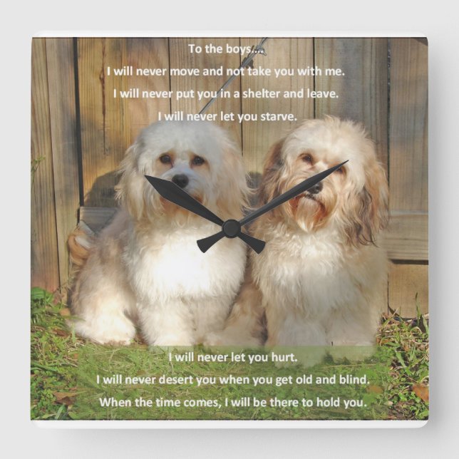 Reloj Cuadrado Tiempo para los chicos (Anverso)