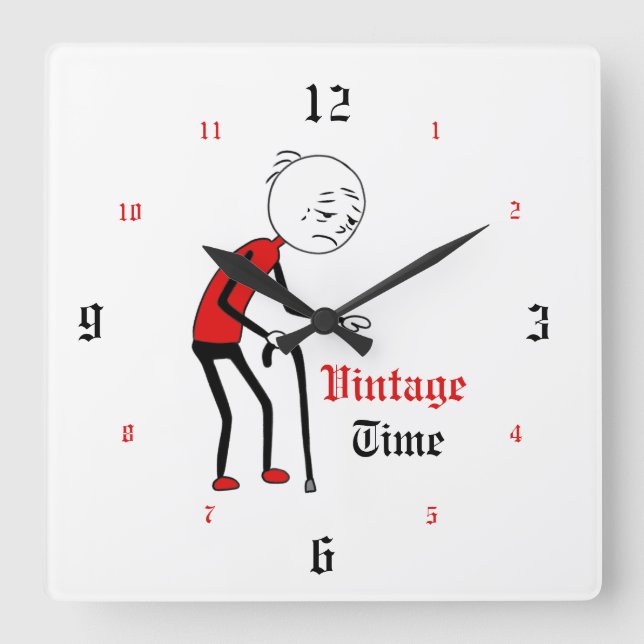 Reloj Cuadrado Tiempo Vintage (Anverso)