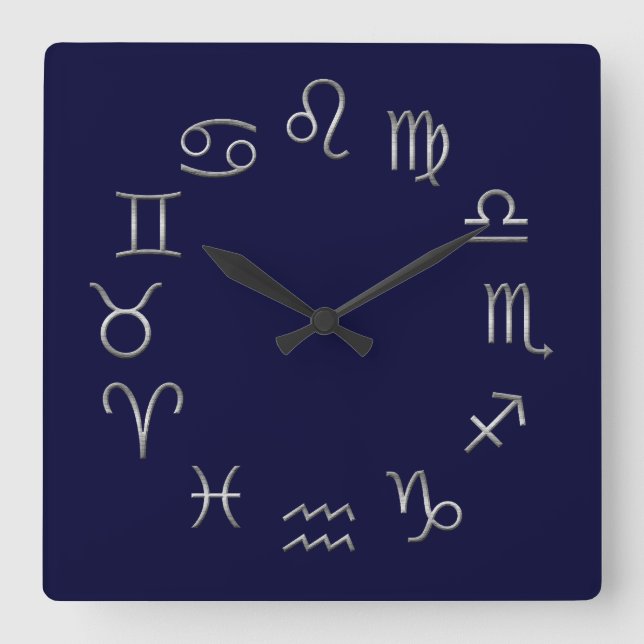 Reloj Cuadrado tiempo zodiacal (Anverso)